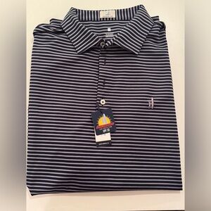 Johnnie O Ace Polo Navy and Gray Large New